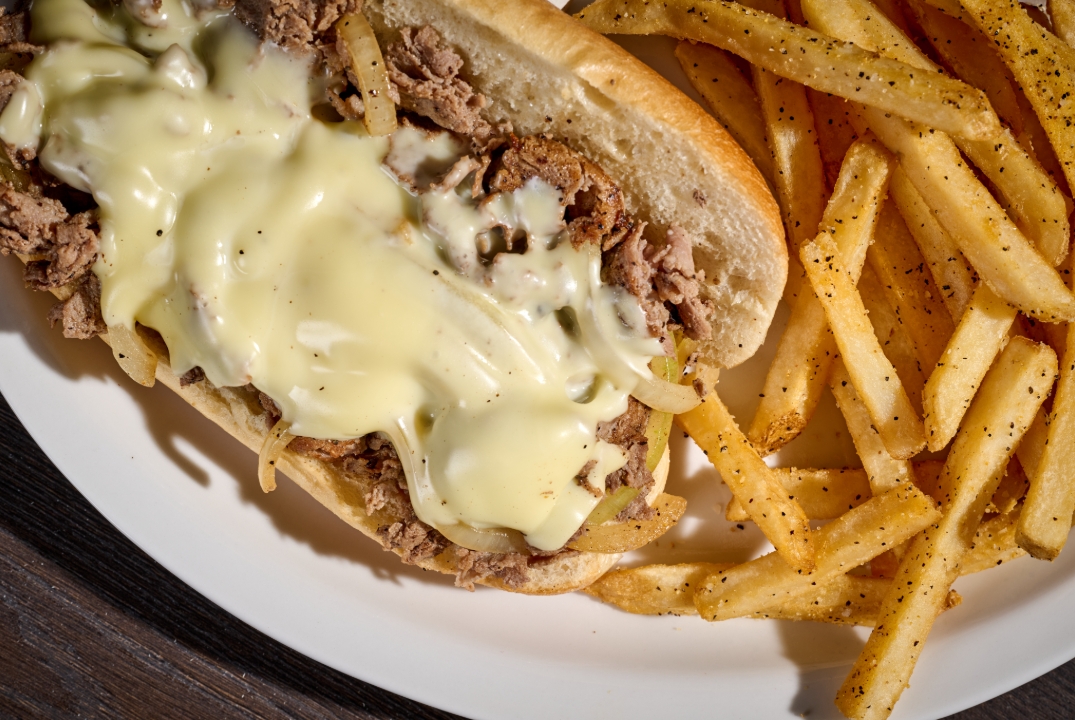 Philly Cheesesteak with fries