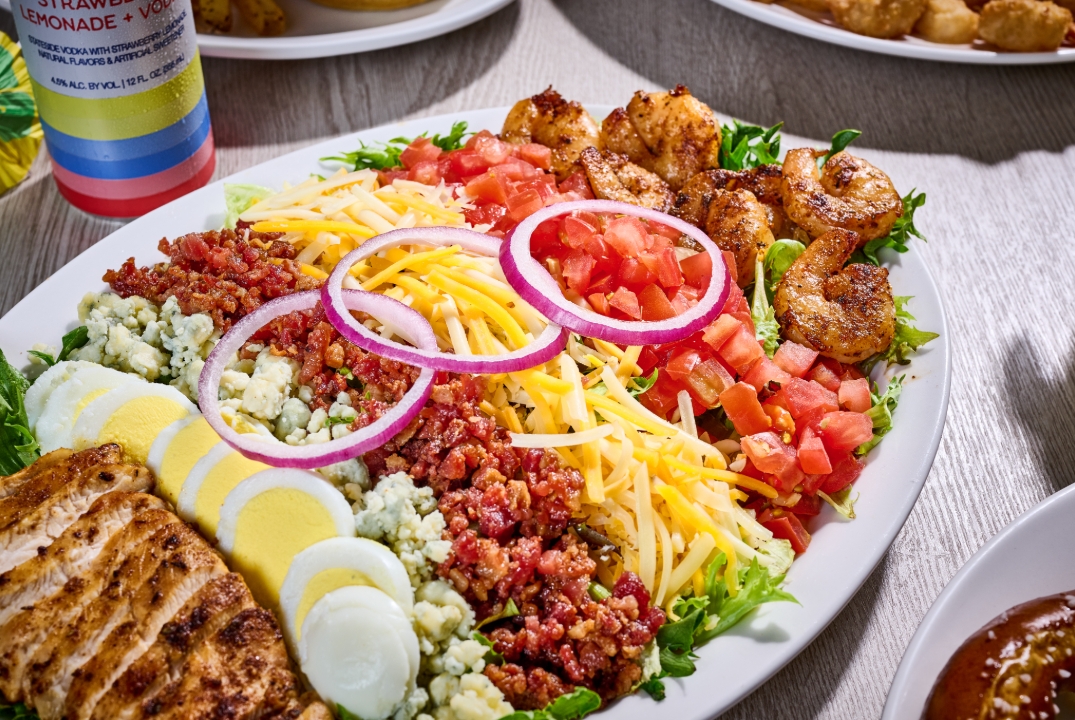 Cobb salad with chicken and shrimp