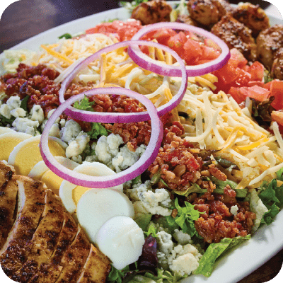 cobb salad with shrimp and chicken